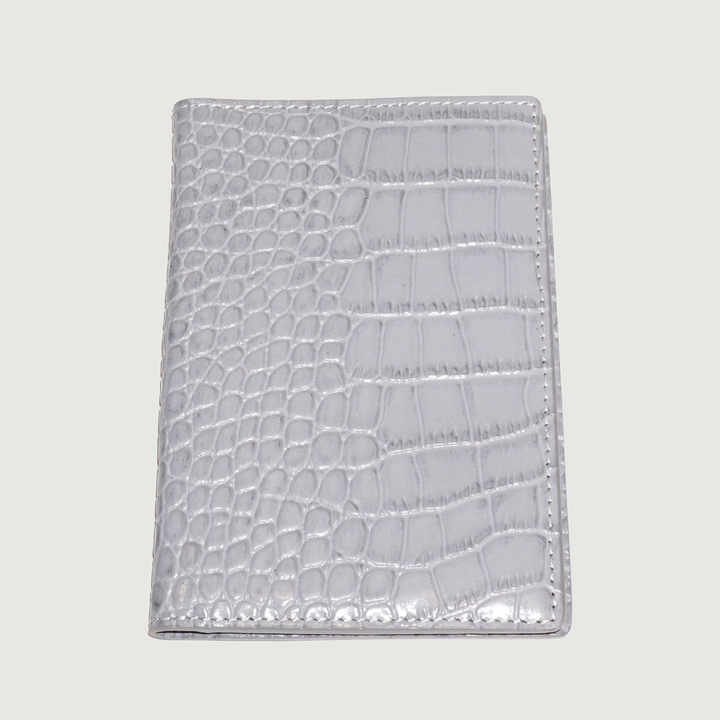 Dark Grey Croc Leather Passport Holder
