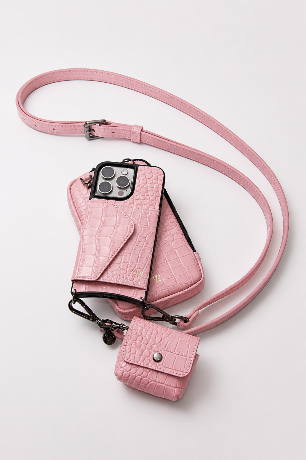 Baby Pink Croc Pouch