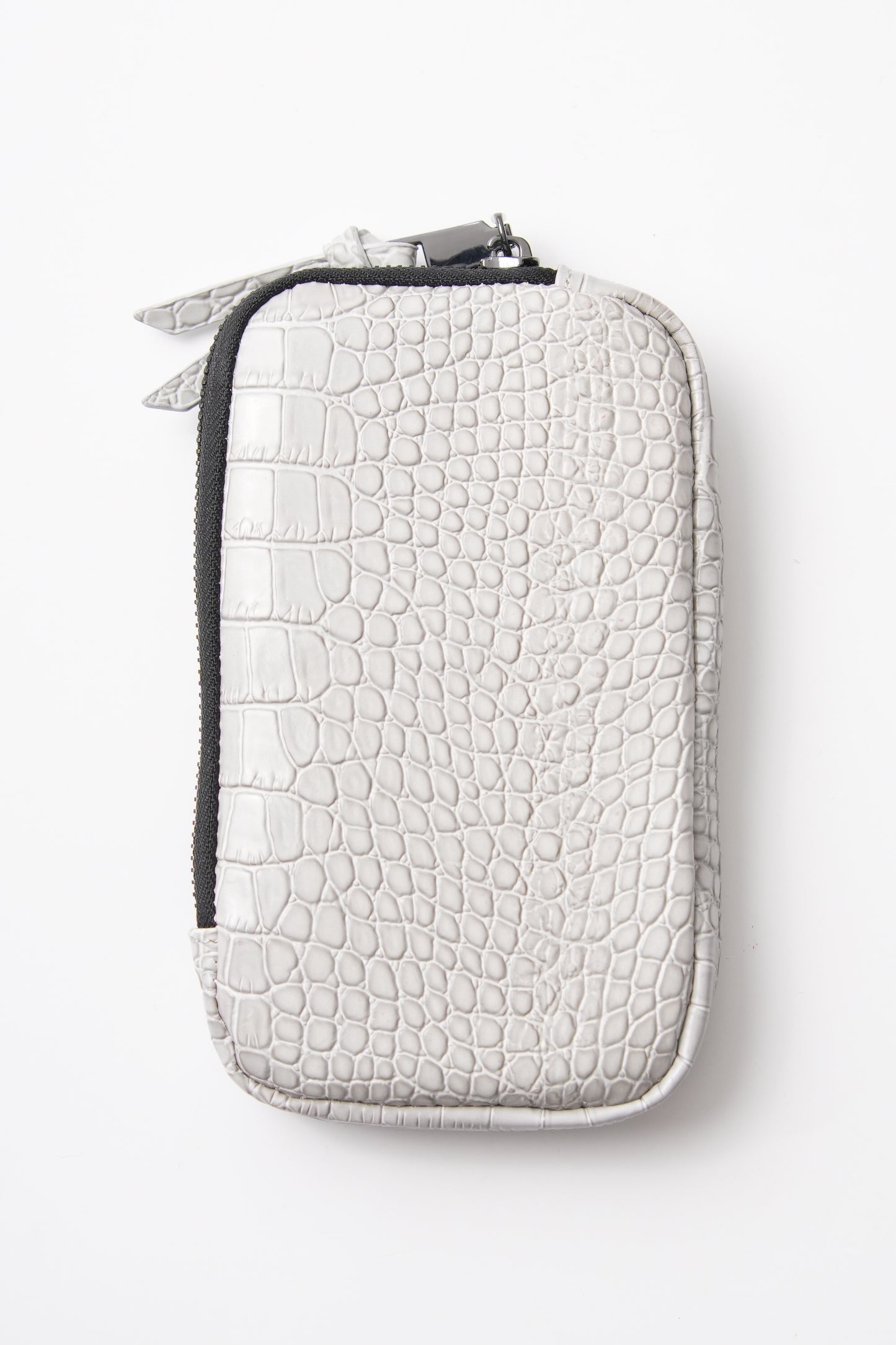 Light Gray Croc Pouch
