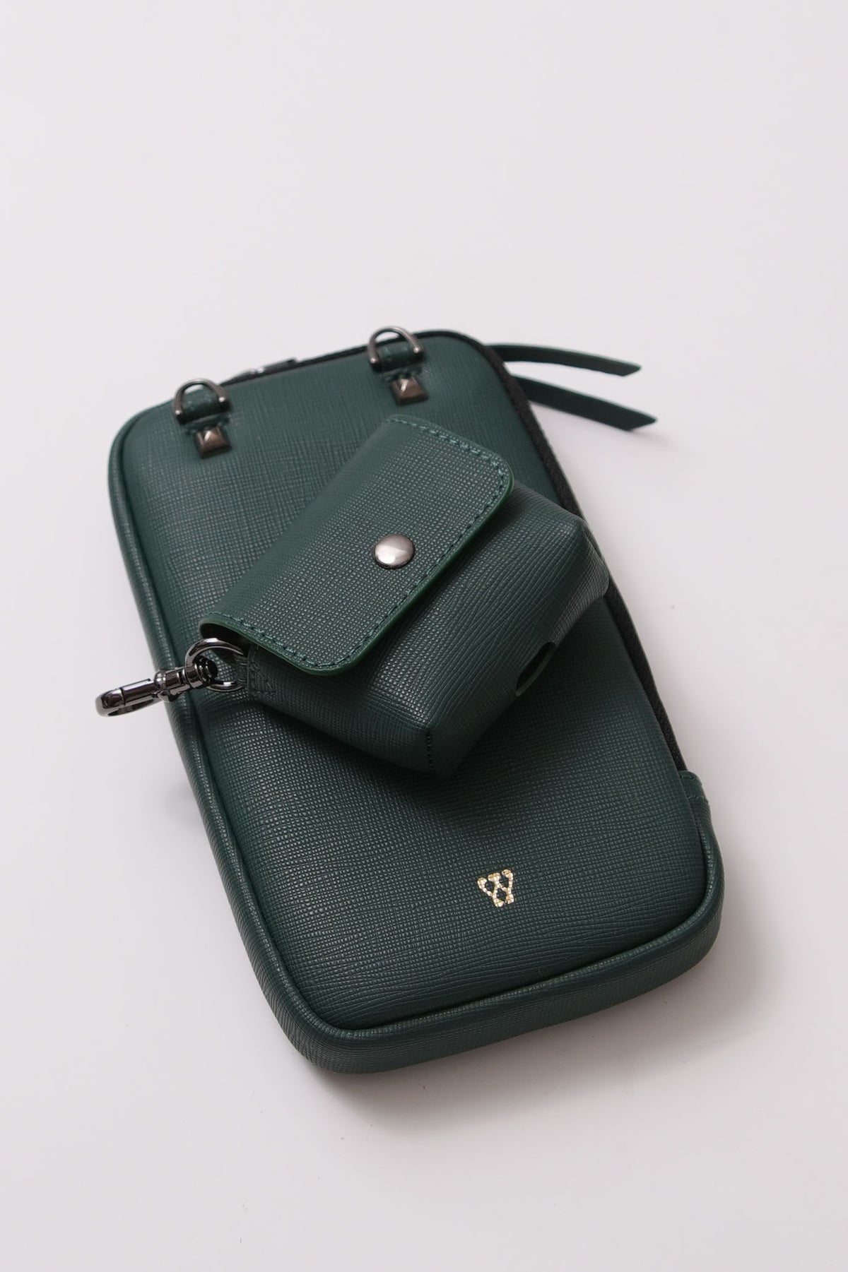 Green Saffiano Pouch