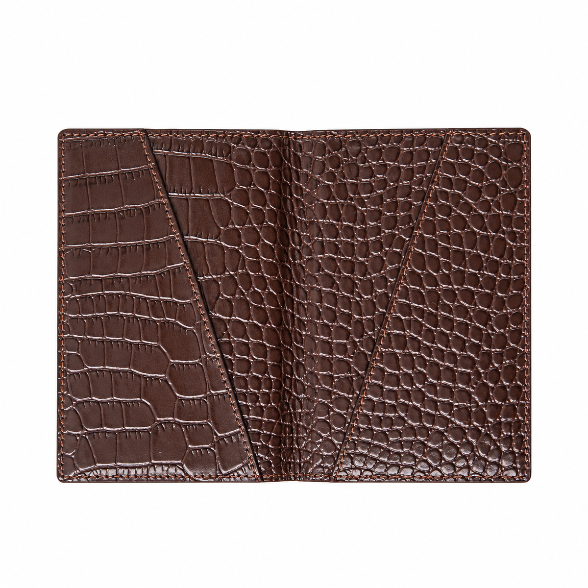 Brown Croc Passport Holder