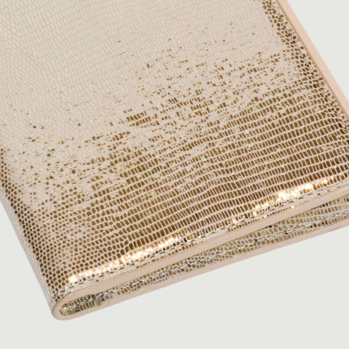 Taupe Shinny Lizard Leather Passport Holder