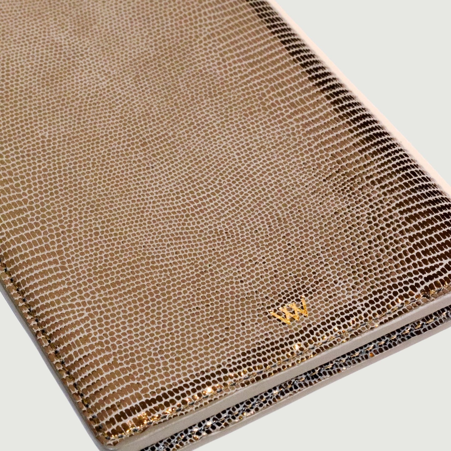 Dark Grey Lizard Leather Passport Holder