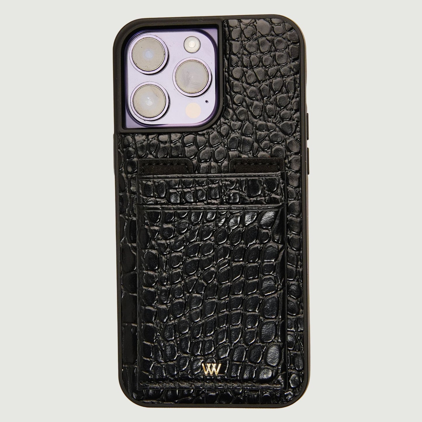 Black Croc Cardholder Case