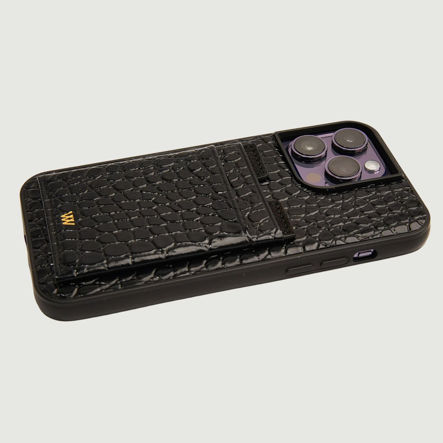 Black Croc Cardholder Case