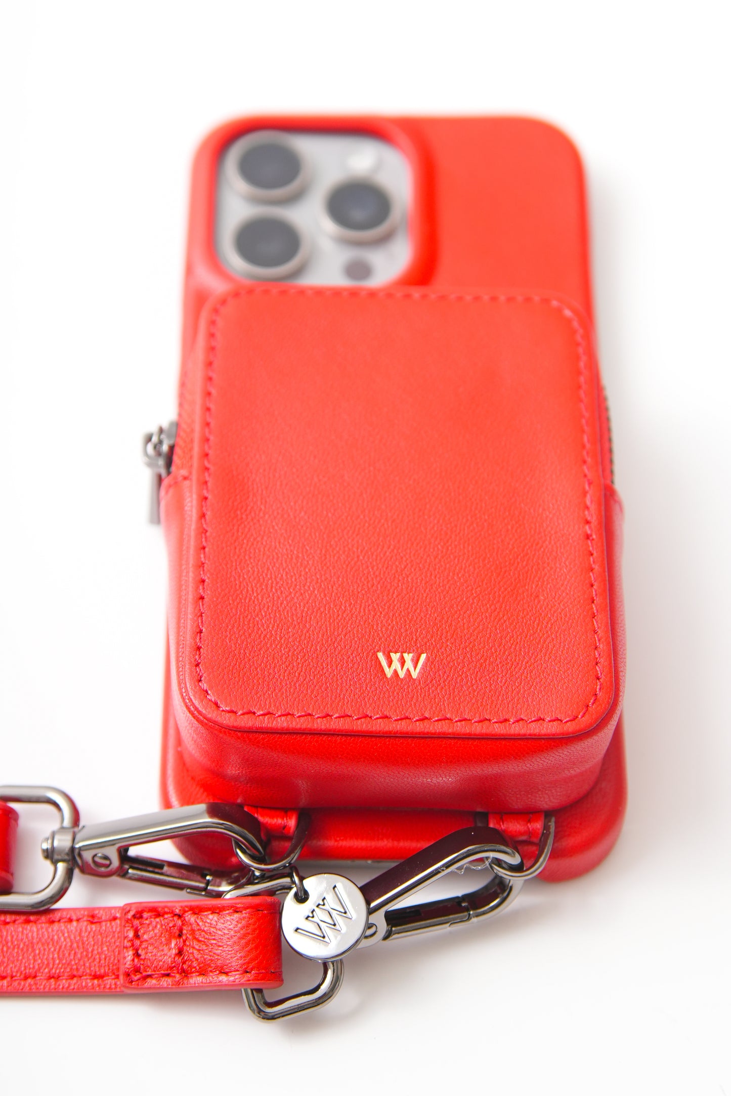 Red Leather Pouch Case