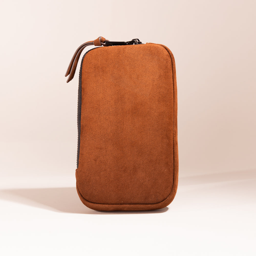 Brown Seude Leather Pouch