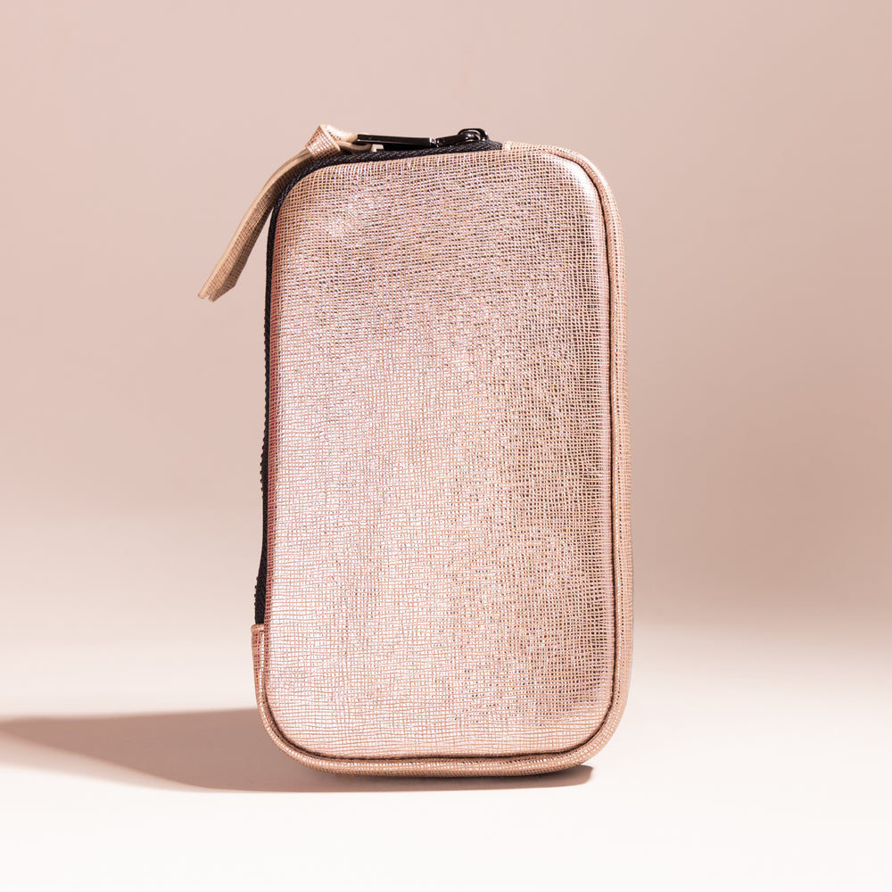 Shinny Beige Leather Pouch