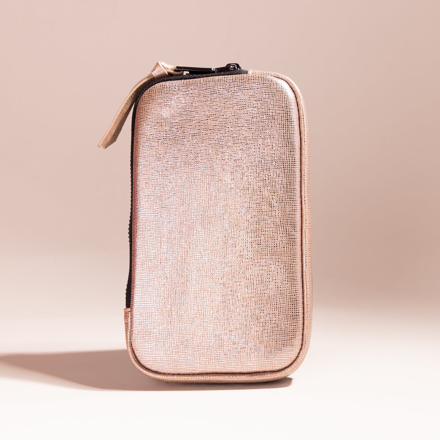 Shinny Beige Leather Pouch