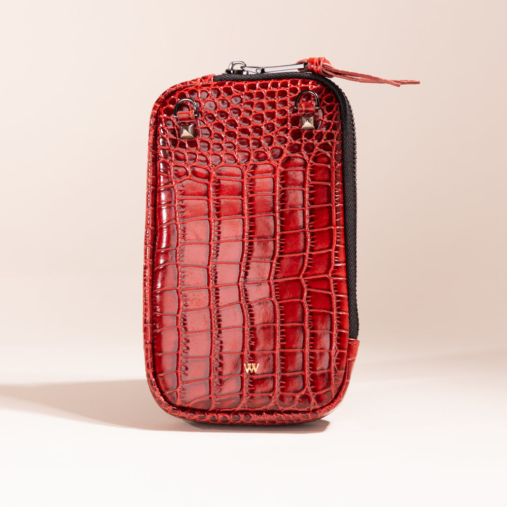 Red Croc Pouch