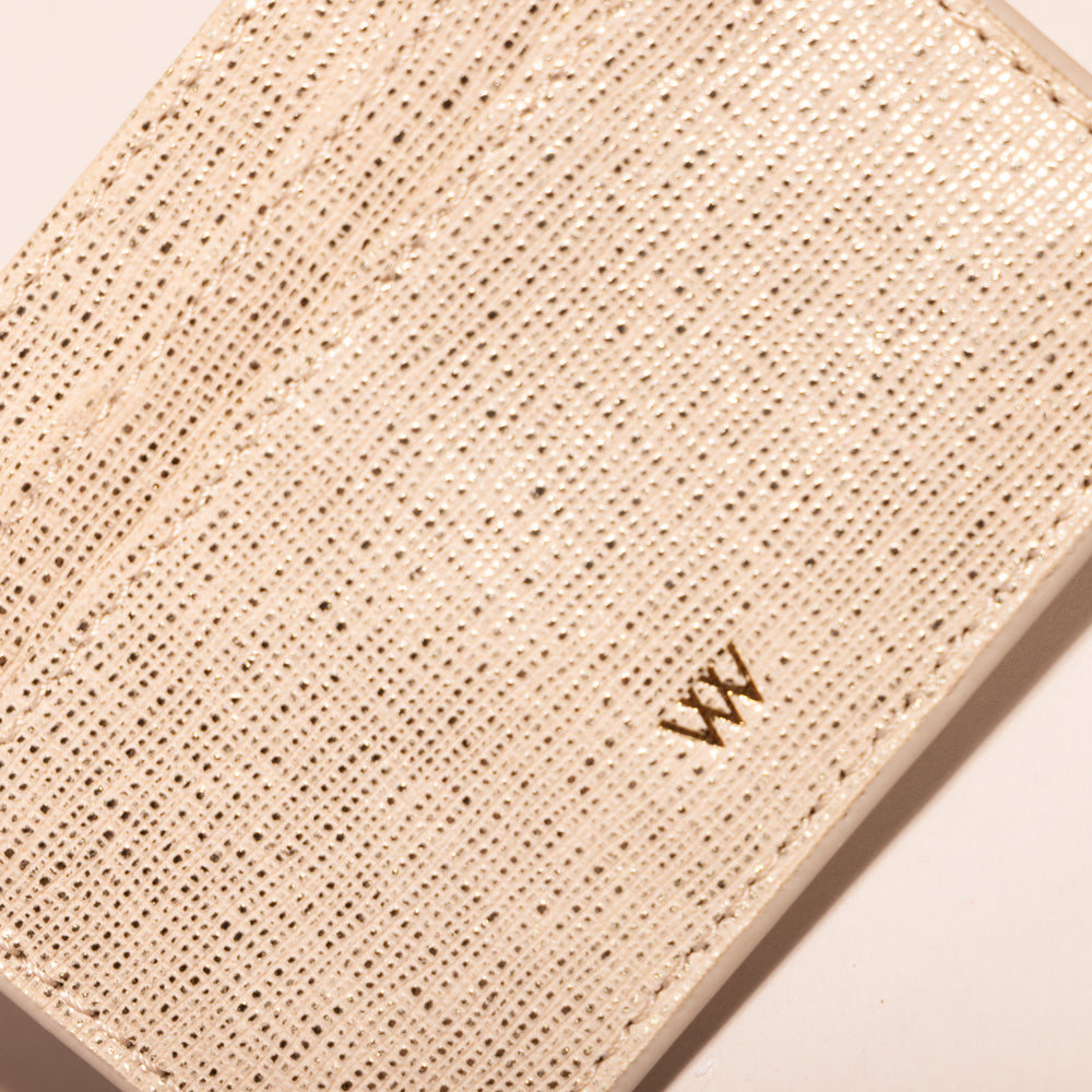 
                  
                    Shinny Beige Leather Cardholder
                  
                