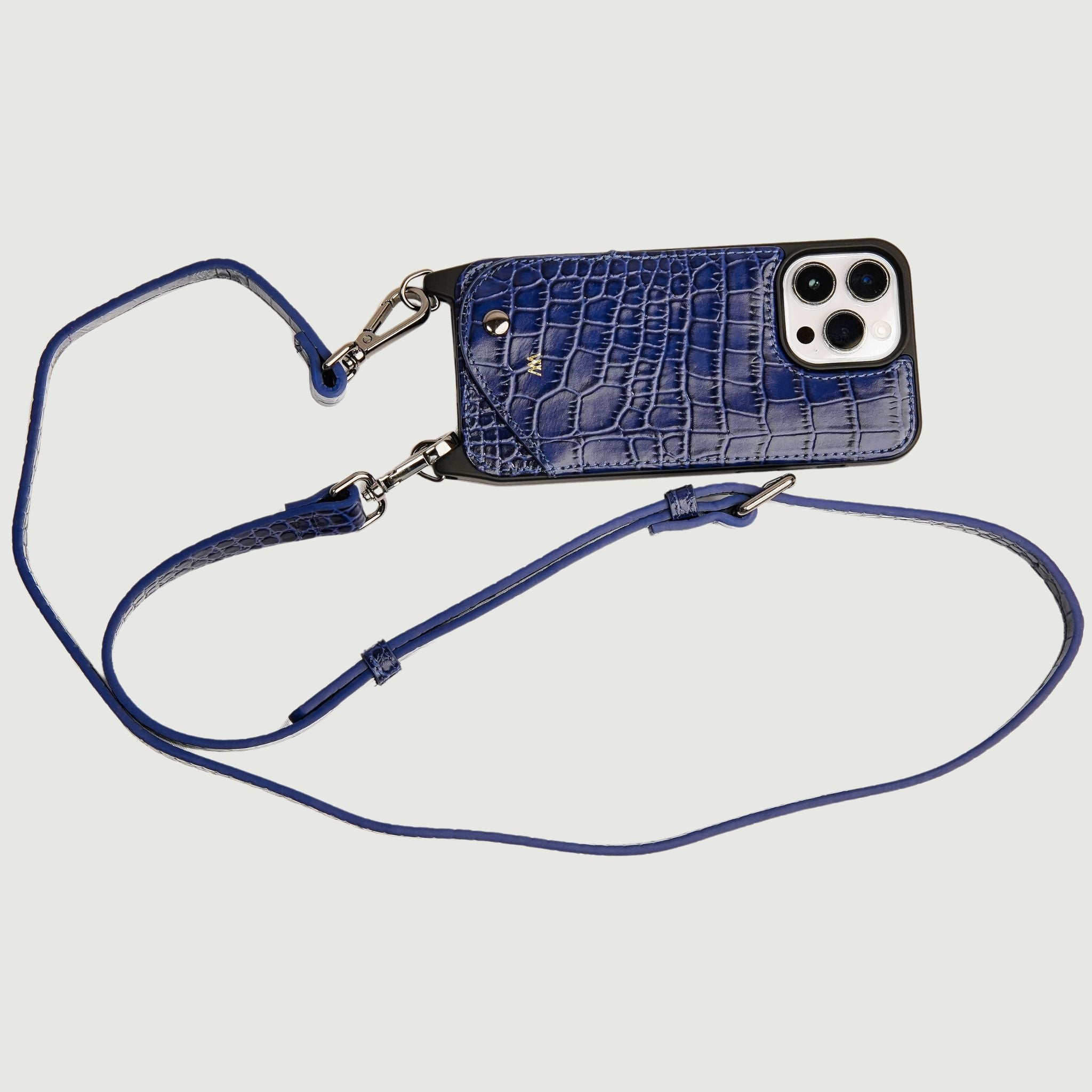 Blue Croc Case – With Wallet