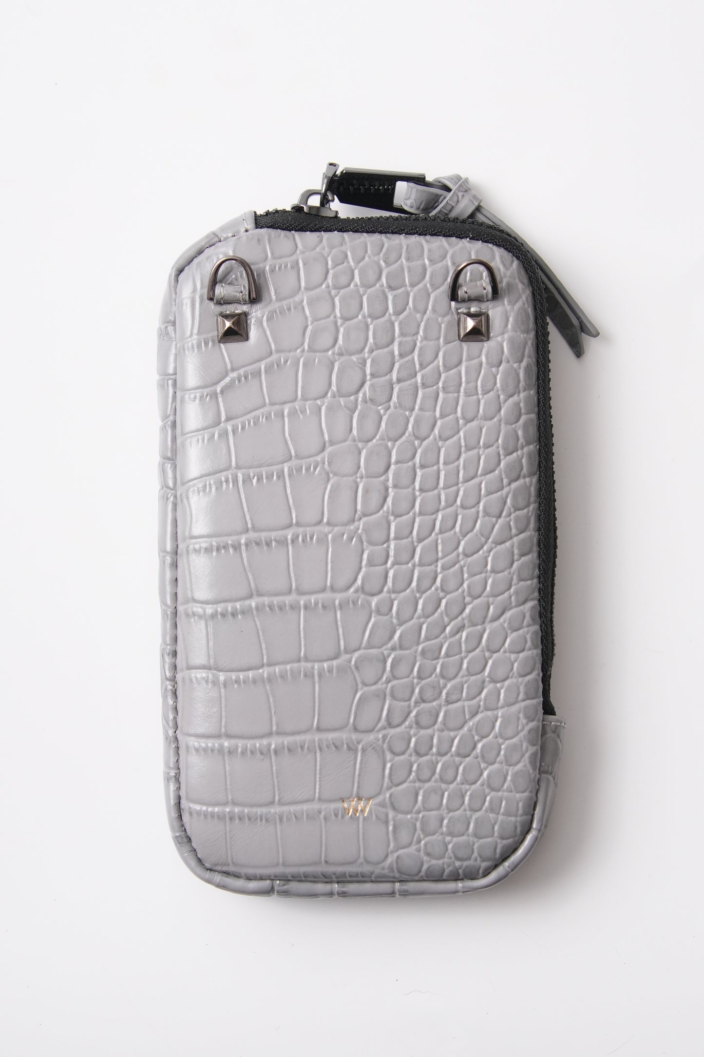 Gray Croc Pouch