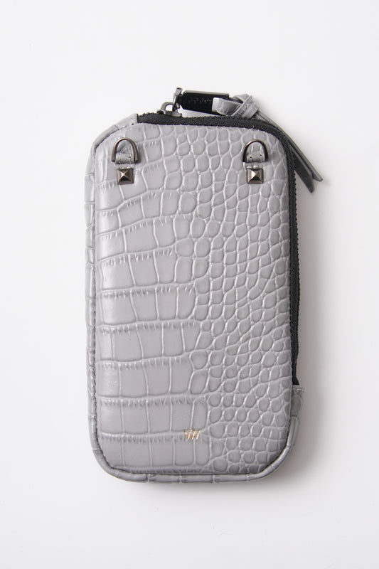 Gray Croc Pouch
