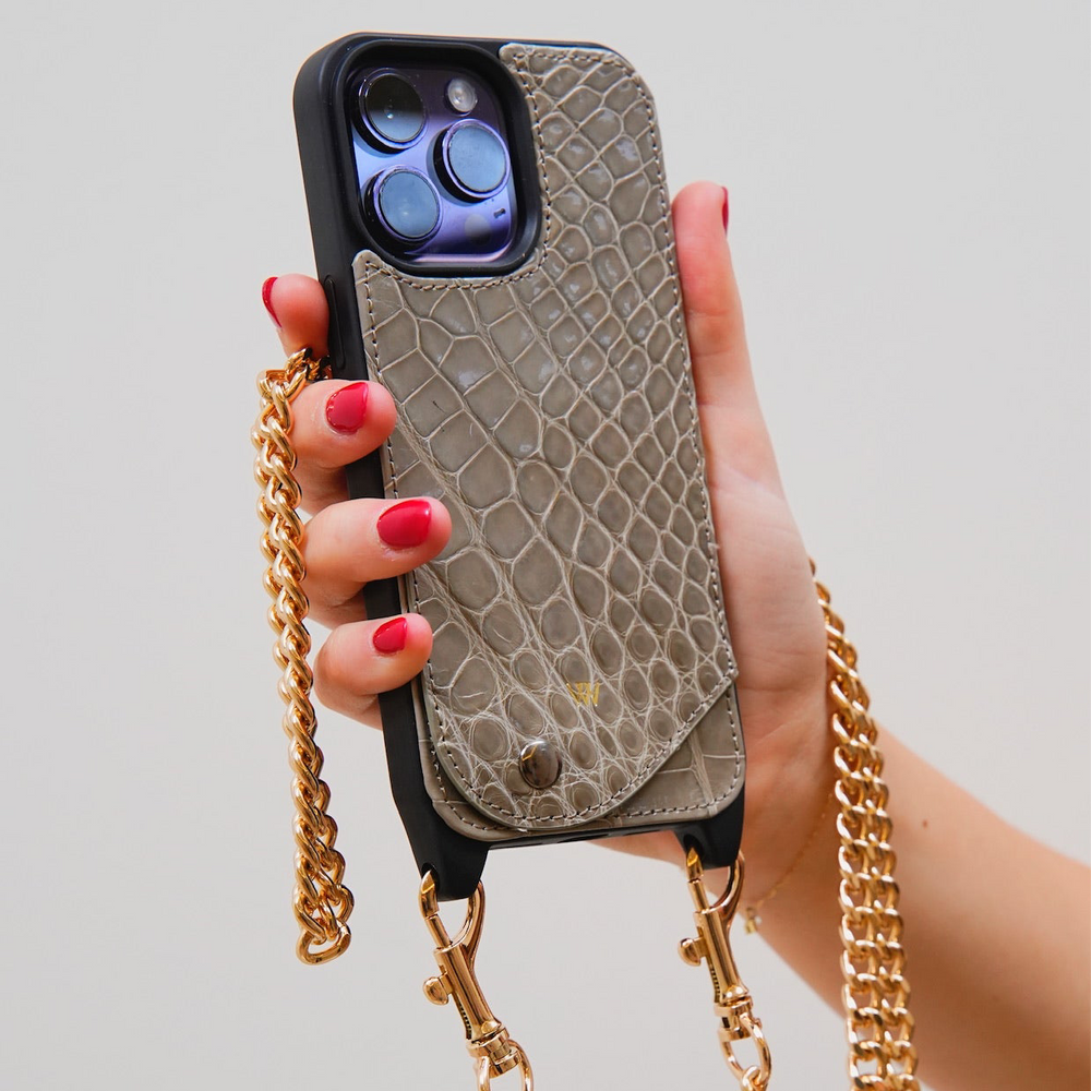 Croc Shiny Beige Case