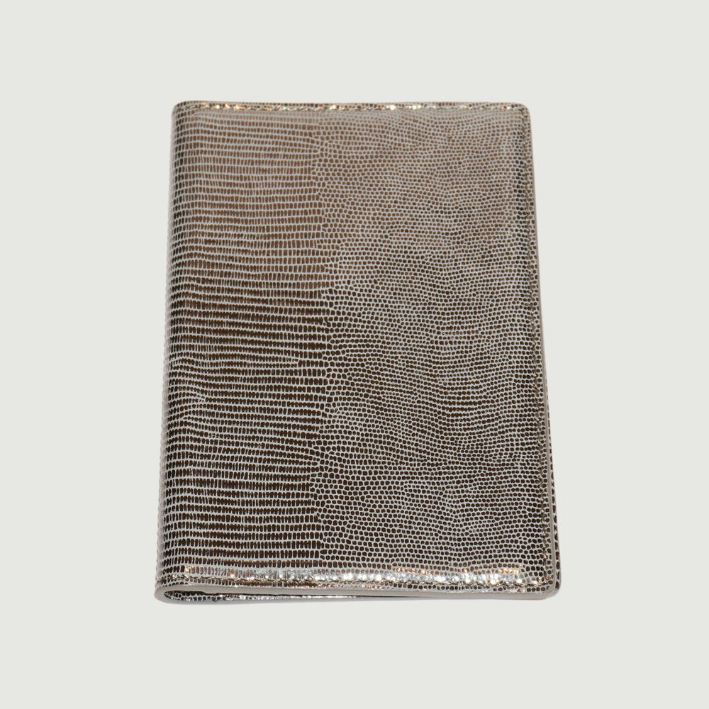 Dark Grey Lizard Leather Passport Holder