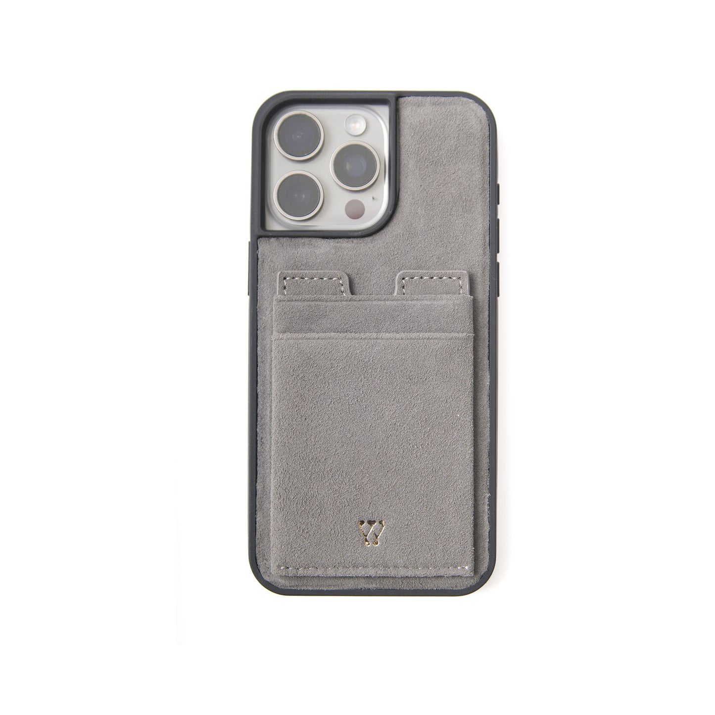 Grey Suede Cardholder Case