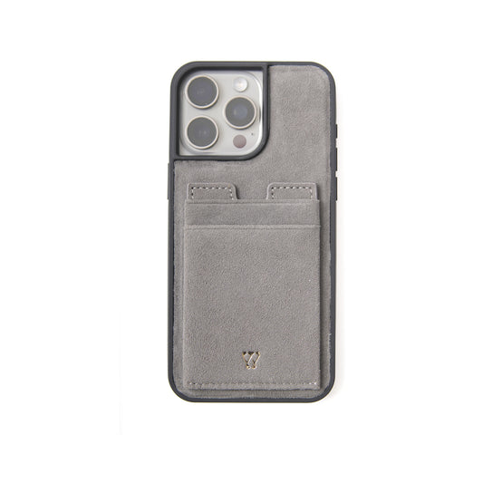 Grey Suede Cardholder Case