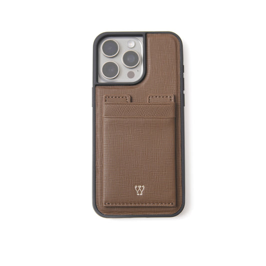 Mocha Saffiano Cardholder Case