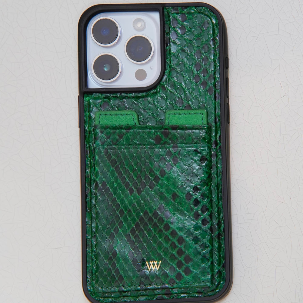 Green Python Cardholder Case