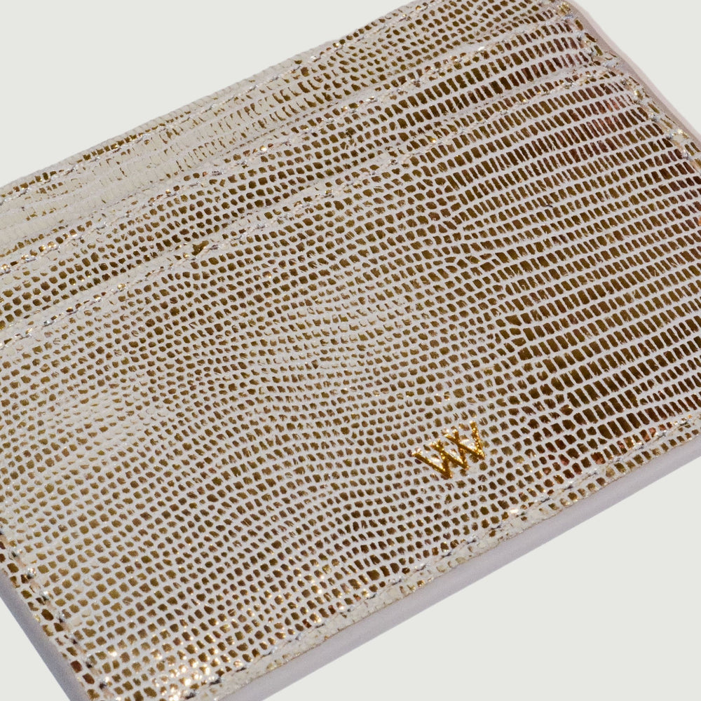 Metalic Lizard Leather Cardholder