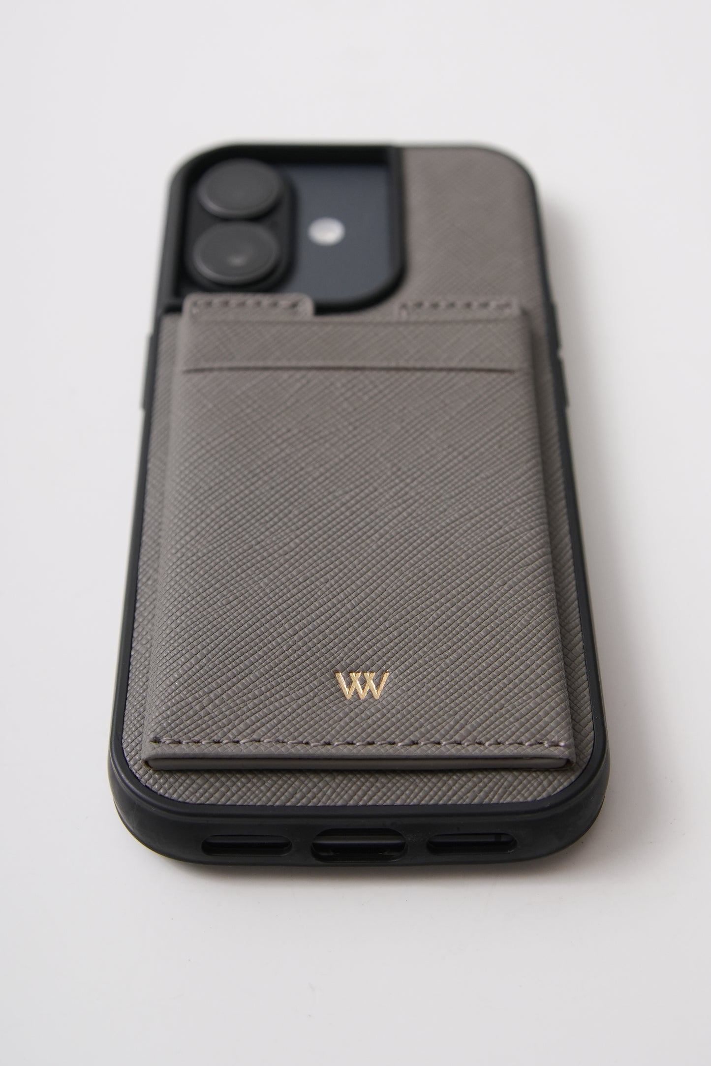 Grey Saffiano Cardholder Case