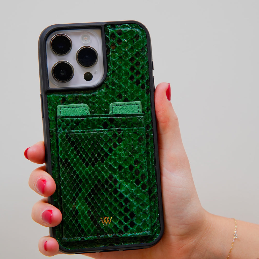 Green Python Cardholder Case