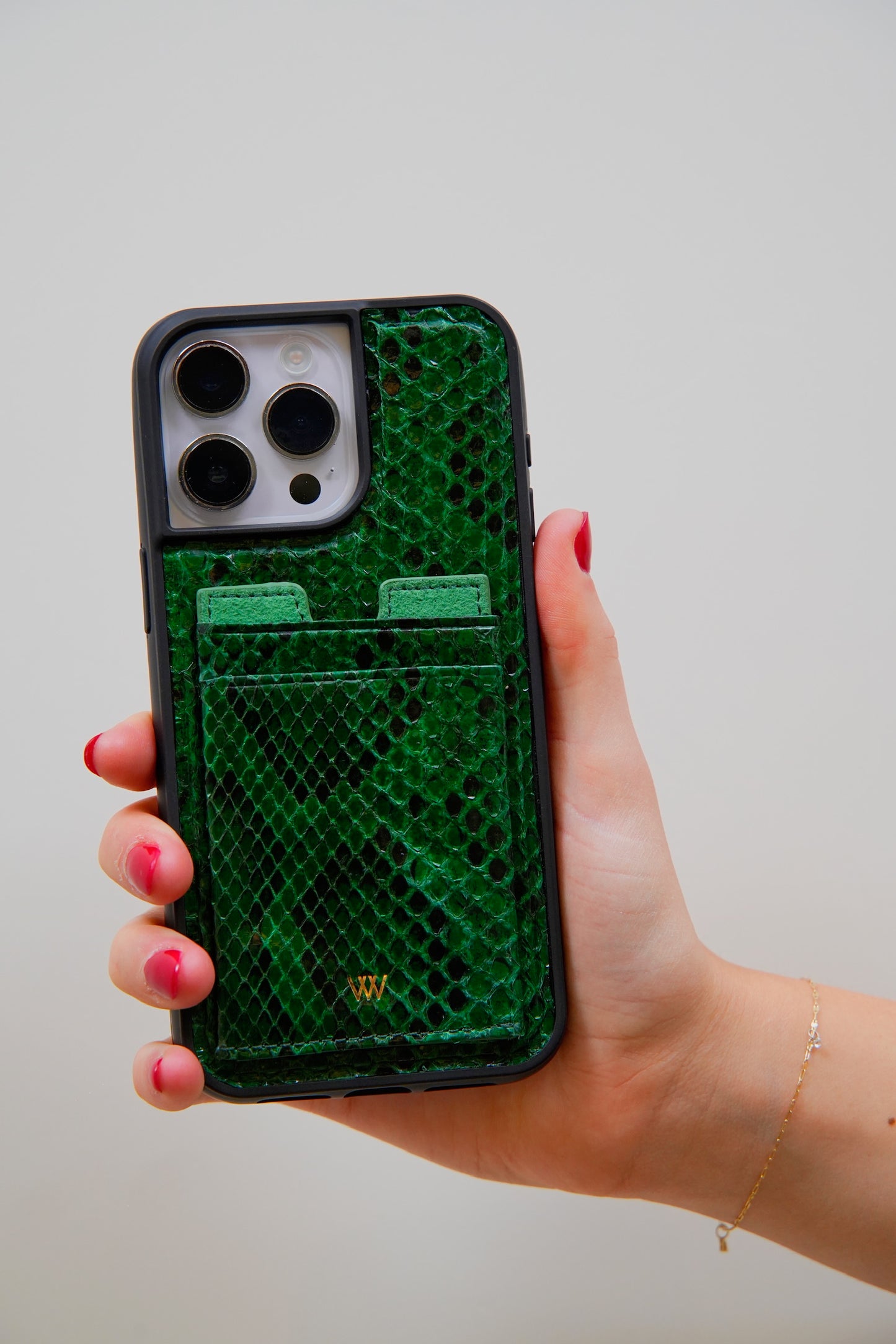 Green Python Cardholder Case