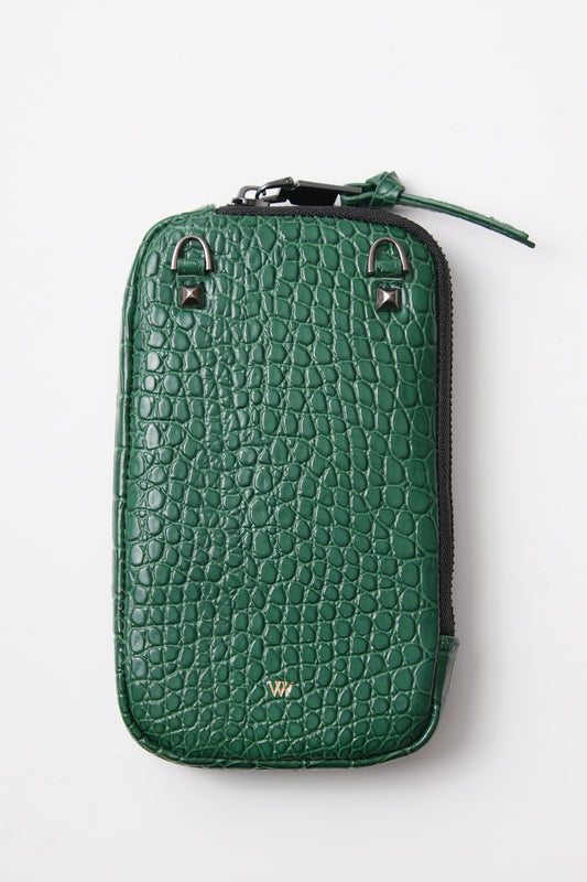 Green Croc Pouch