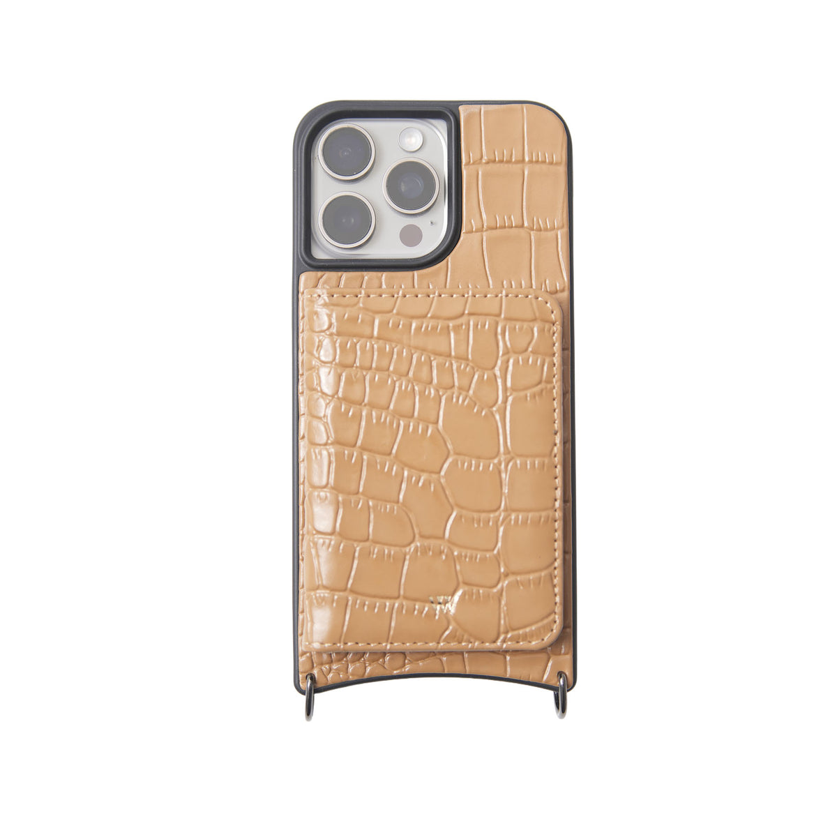 Open Wallet Caramel Croc Case