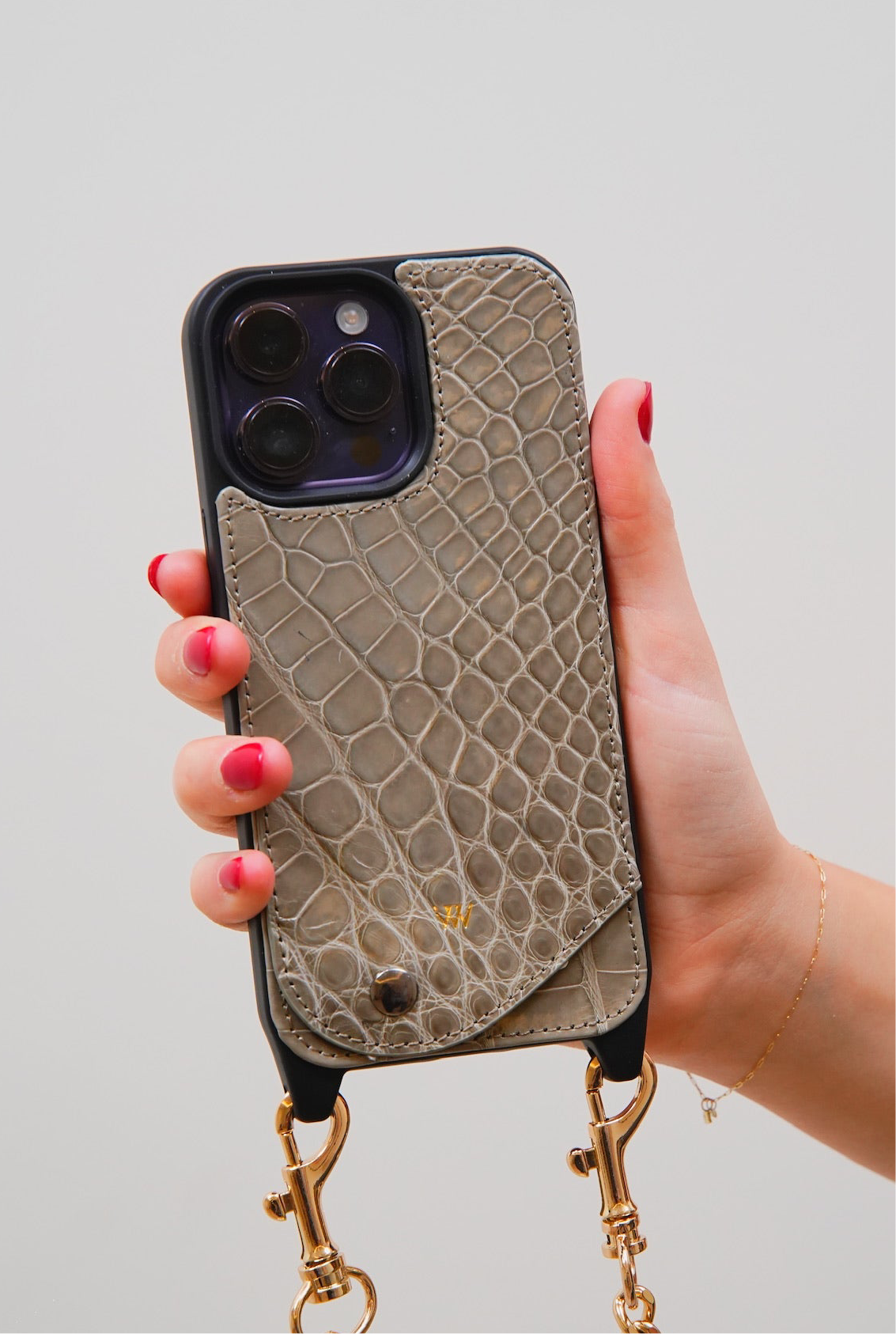 Croc Shiny Beige Case