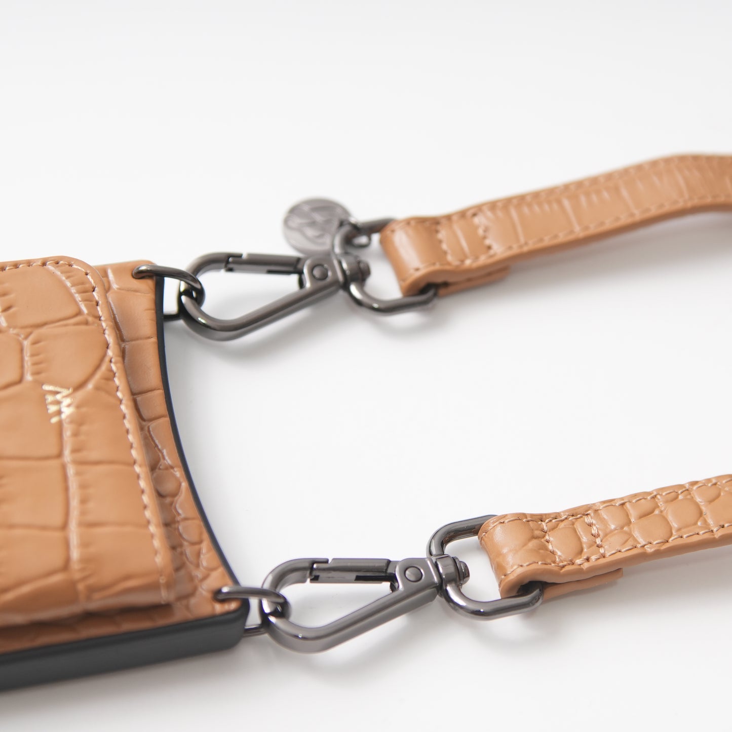 Open Wallet Caramel Croc Case