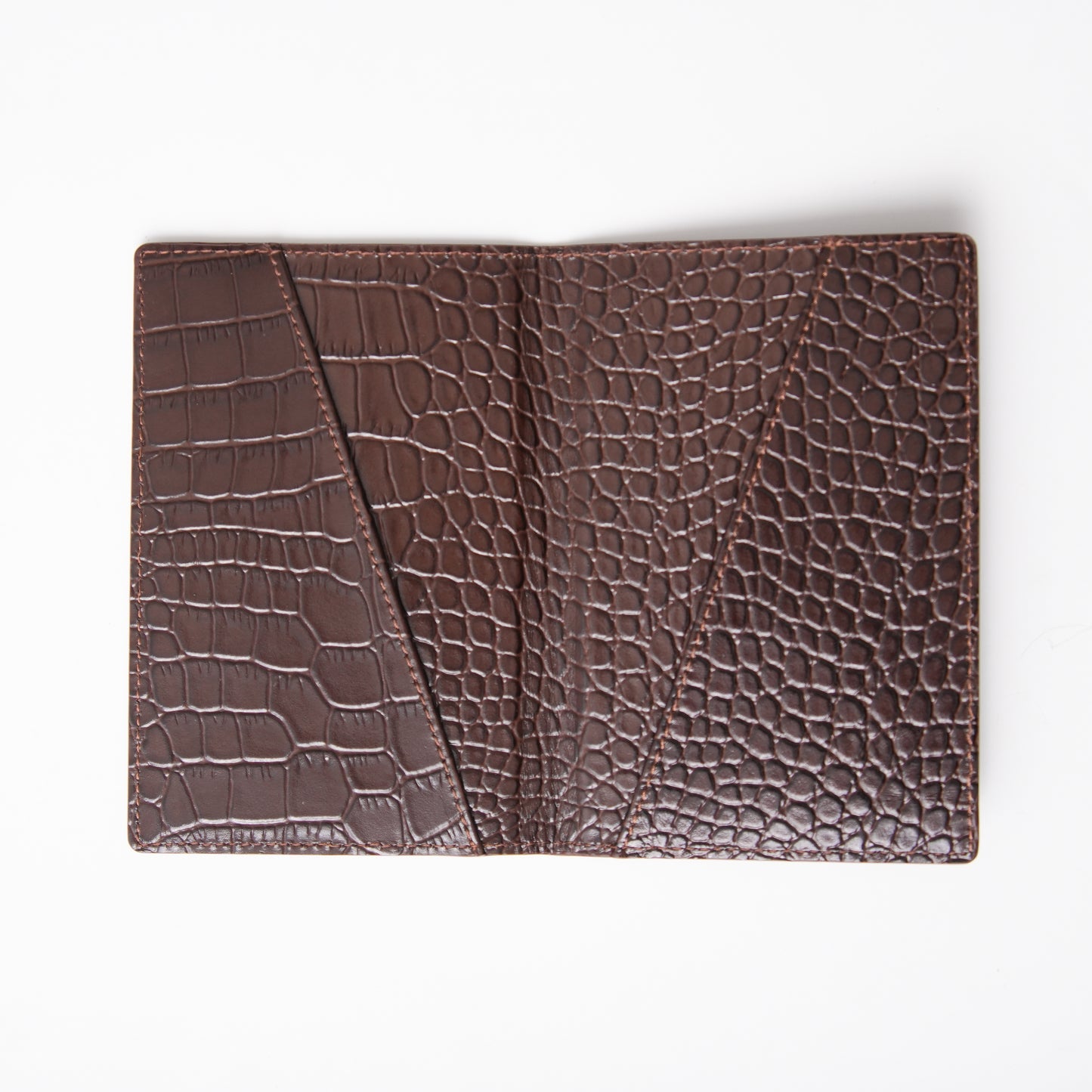 Brown Croc Passport Holder