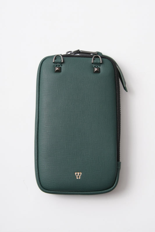 Green Saffiano Pouch