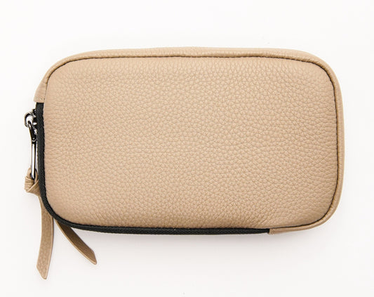 Taupe Leather Pouch