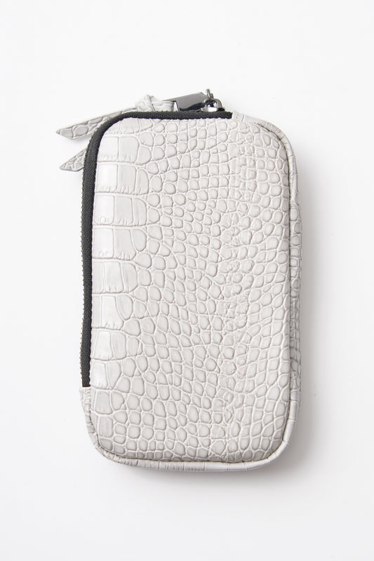 Light Gray Croc Pouch