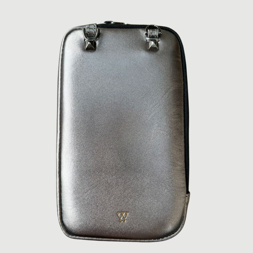 Smooth Silver Leather Pouch