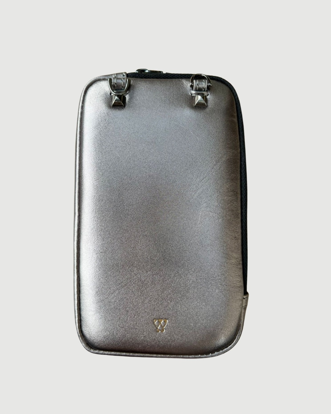 Smooth Silver Leather Pouch