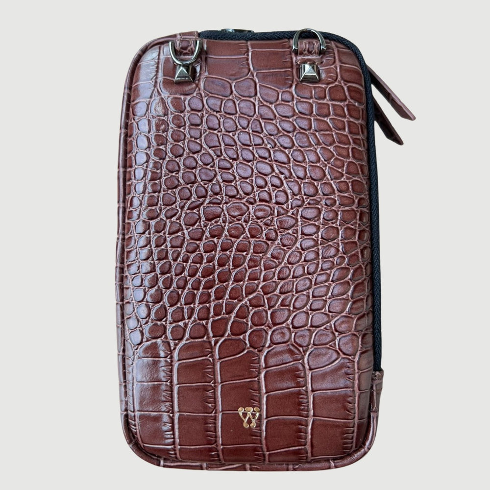 Brown Croc Pouch