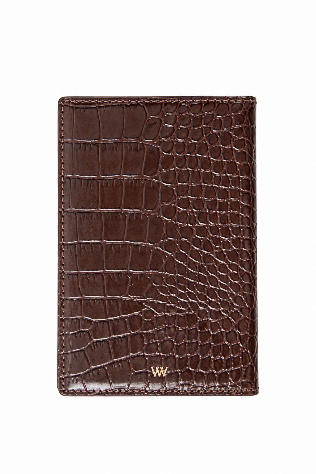 Brown Croc Passport Holder