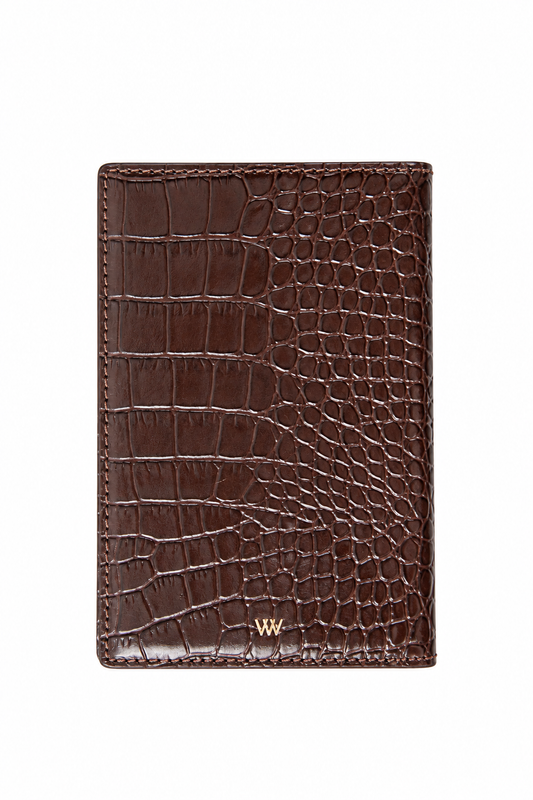 Brown Croc Passport Holder