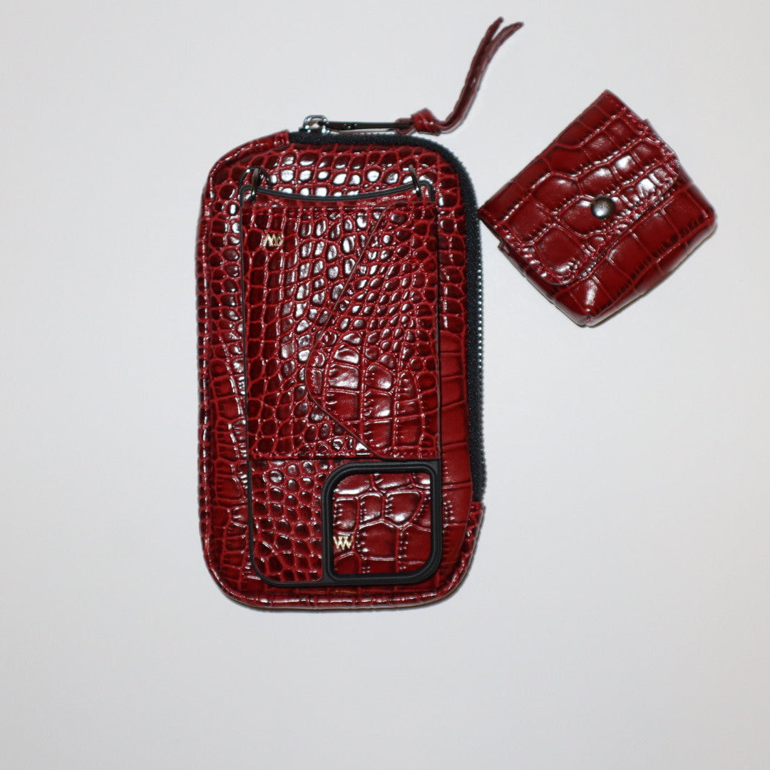 Red Croc Pouch