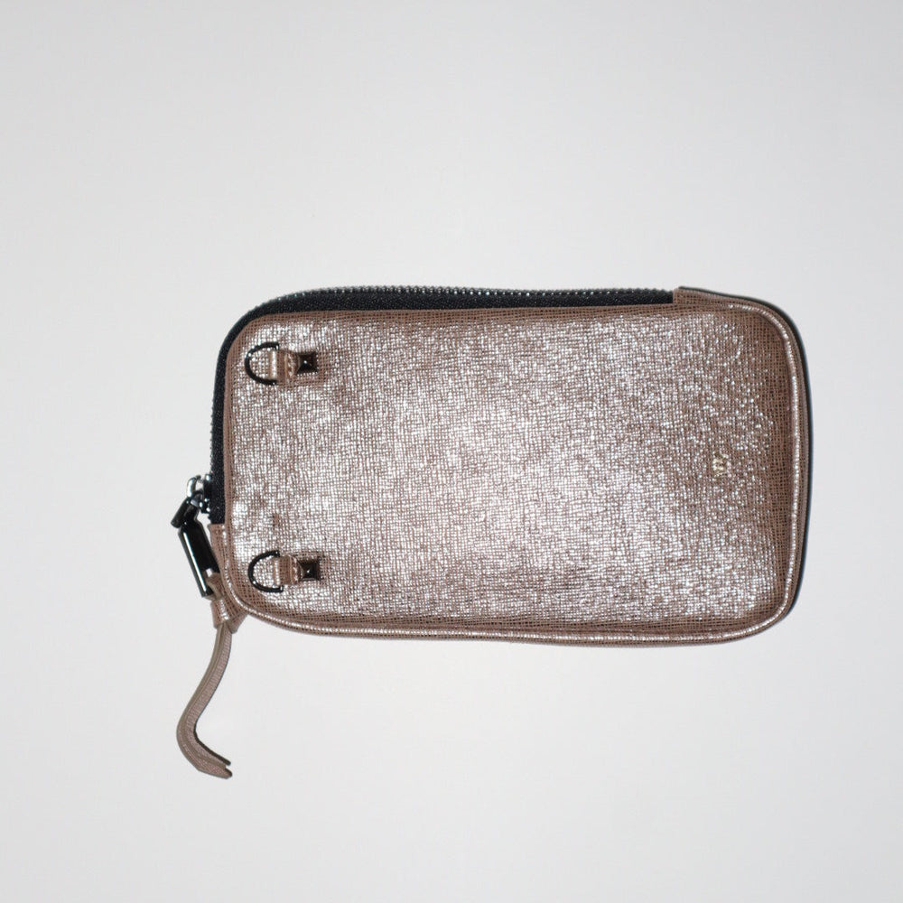 Shinny Beige Leather Pouch