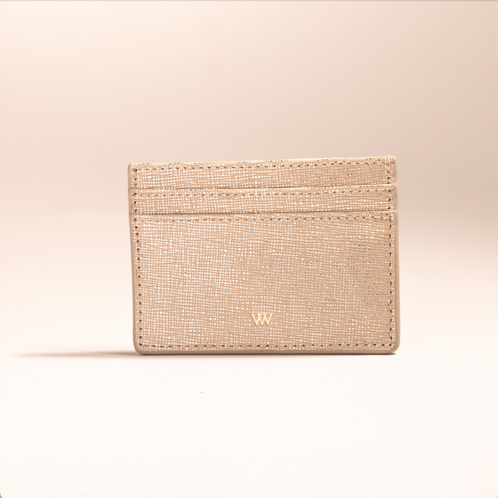 Shinny Beige Leather Cardholder