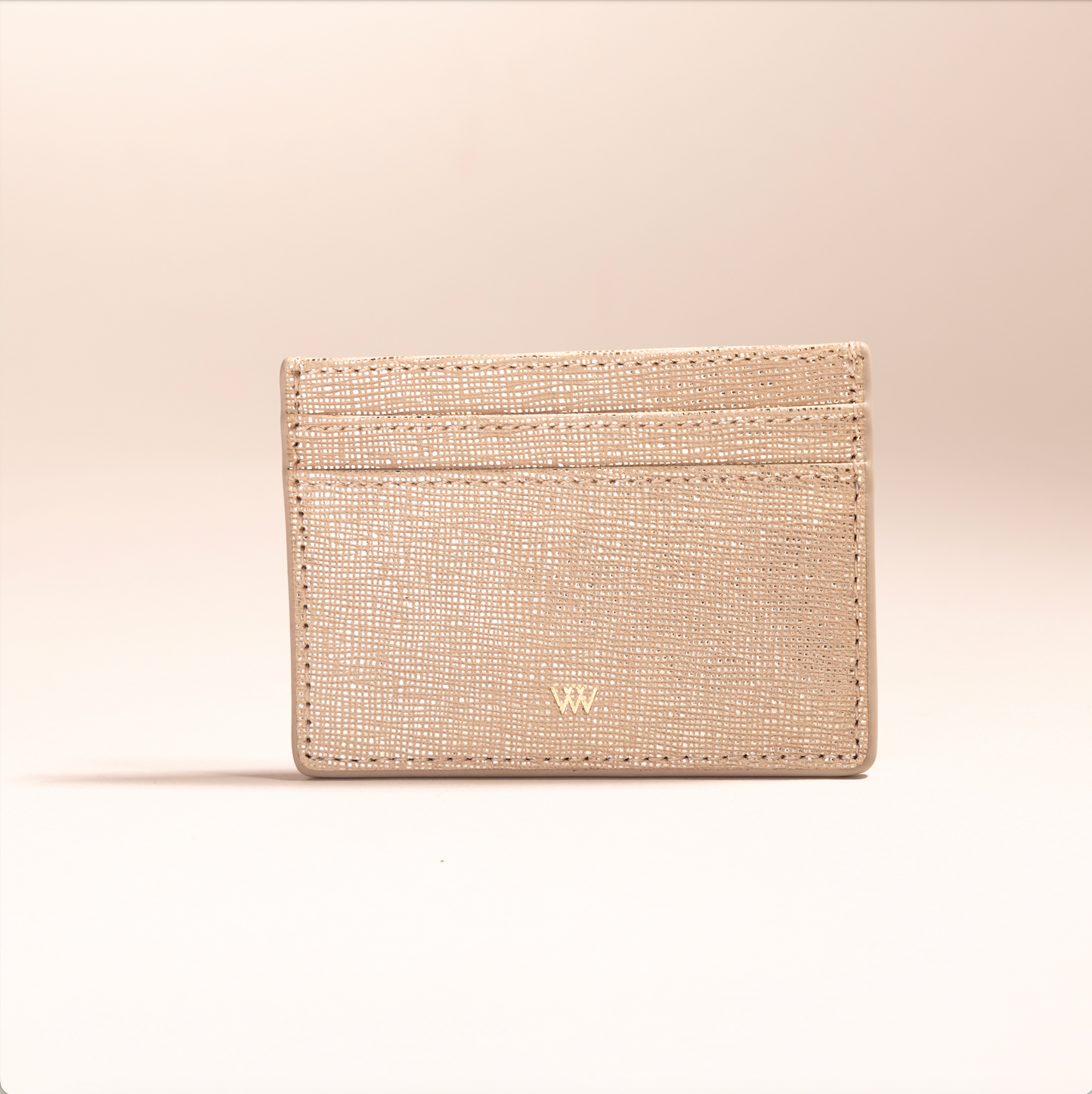 Shinny Beige Leather Cardholder
