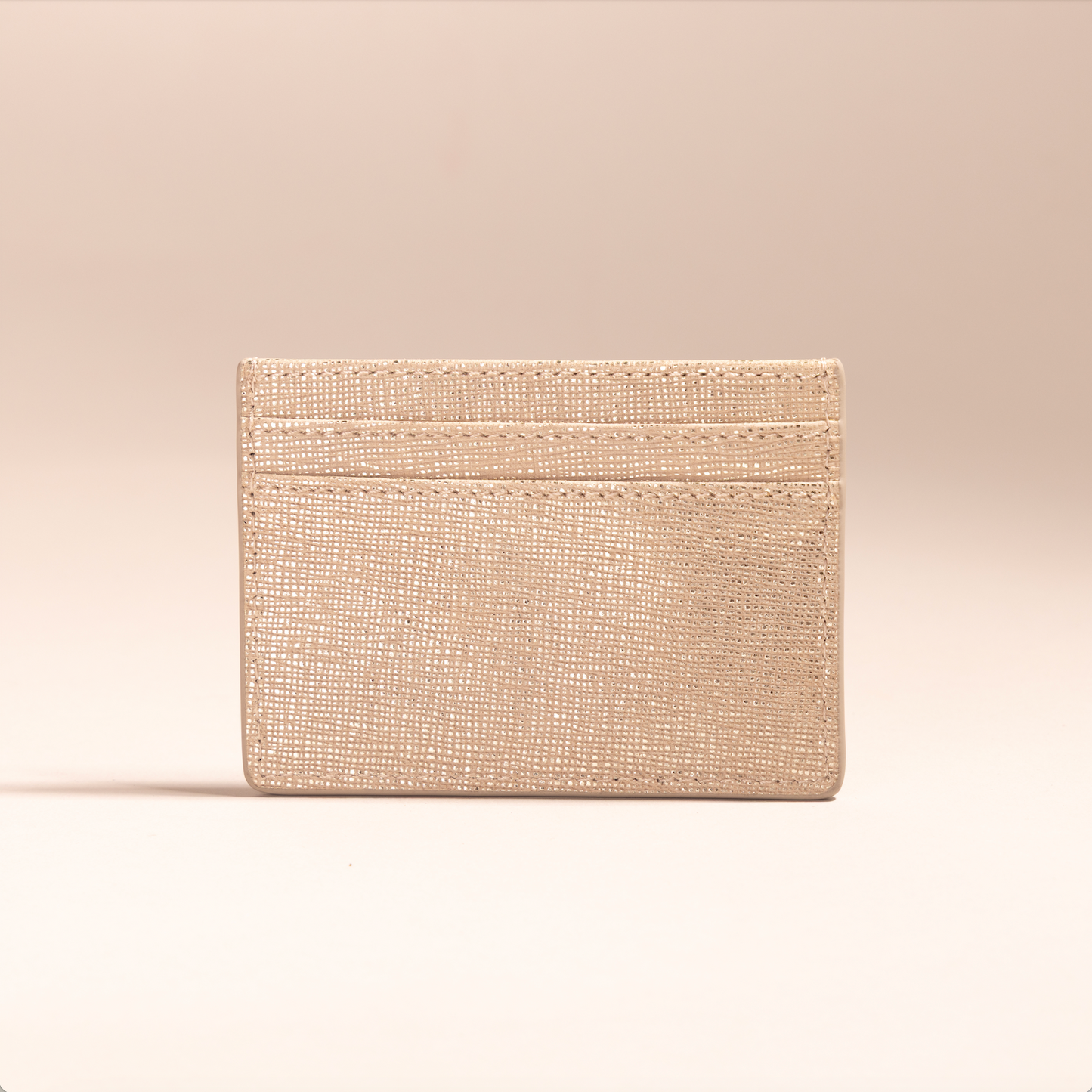 Shinny Beige Leather Cardholder