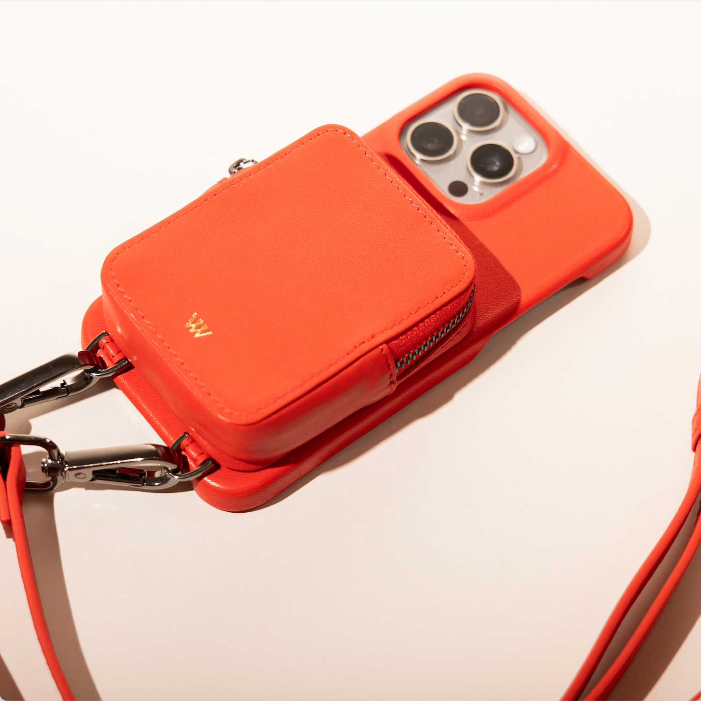 Red Leather Pouch Case