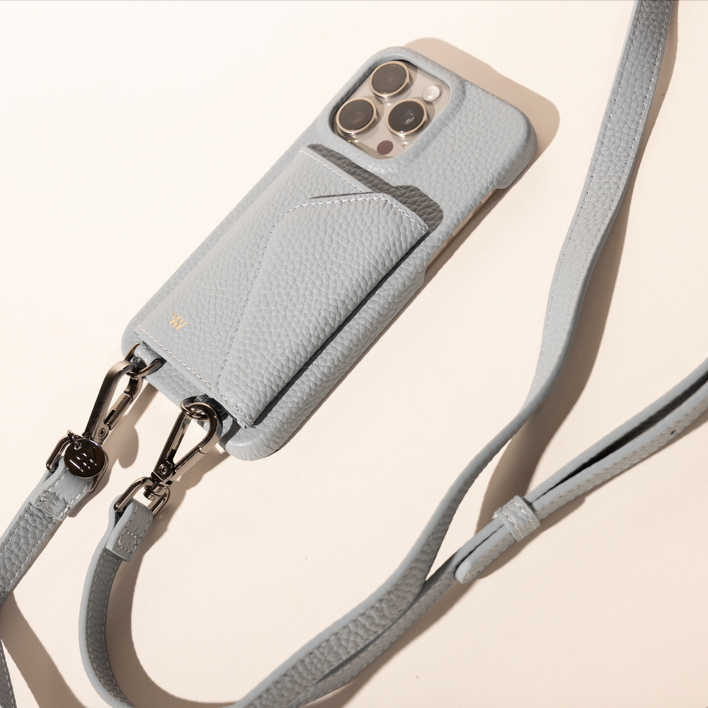 Classic Baby Blue Pebble Leather Case