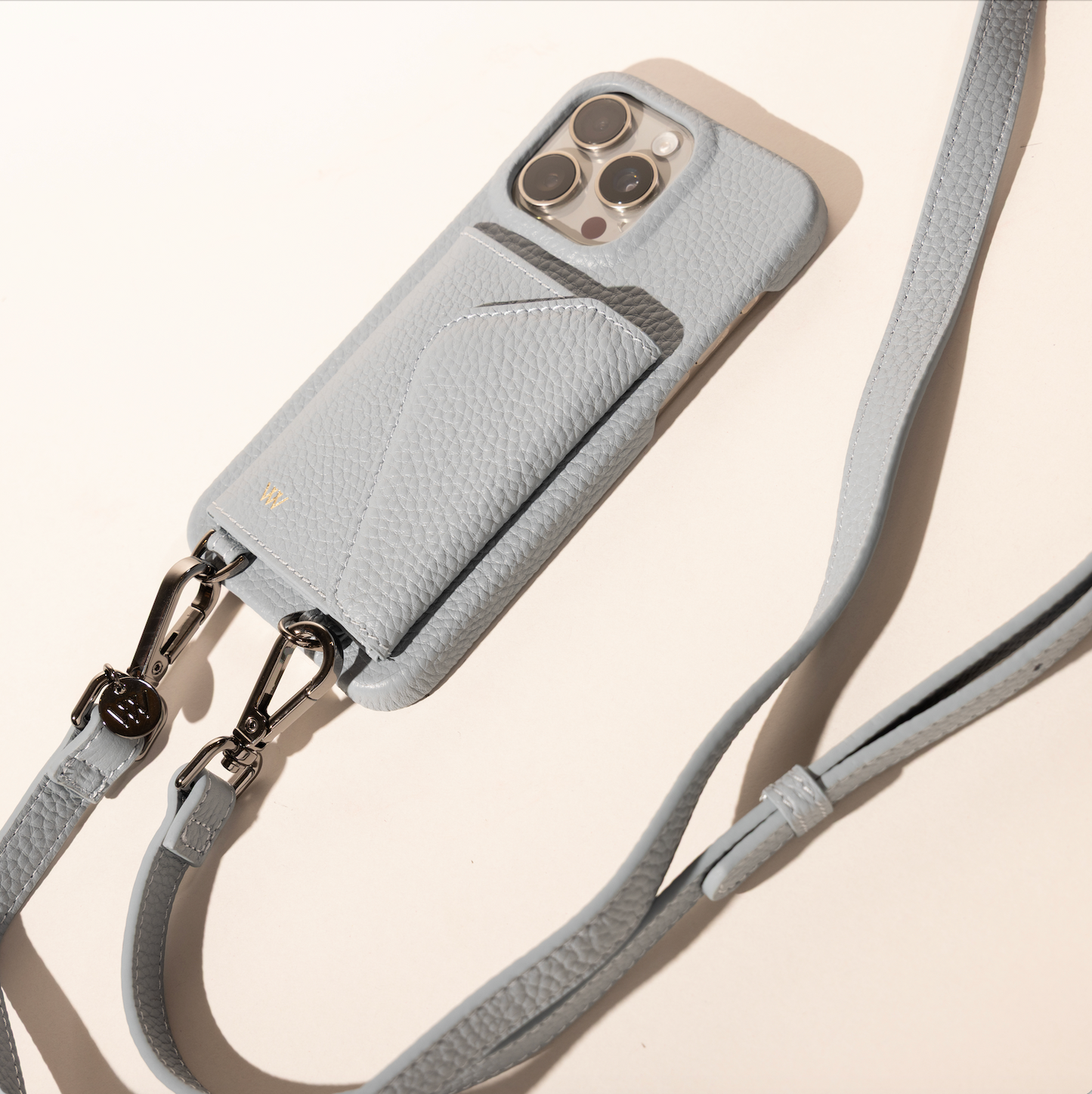 Classic Baby Blue Pebble Leather Case