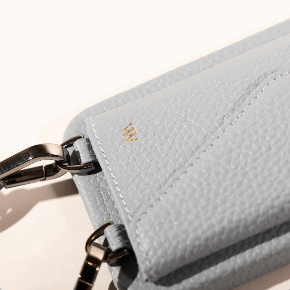 Classic Baby Blue Pebble Leather Case